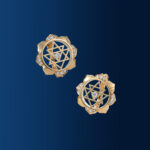 Cercei Kulasundari din aur 14K sau 18K galben, cu 26 diamante G Color, claritate VS/SI1 (0.204 ct), 16 mm. Simbol al armoniei și frumuseții interioare.