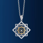 Pandantiv Ganesha din aur 14K sau 18K bicolor, 7.69 g, cu 37 diamante G Color, claritate VS/SI1 (0.222 ct). Simbol al noilor începuturi și prosperității.