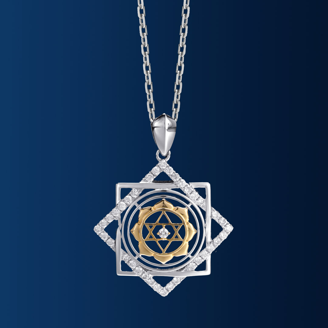 Pandantiv-Ganesha-cu-37-de-diamante-naturale-3 Pandantiv Ganesha din aur 14K sau 18K bicolor, 7.69 g, cu 37 diamante G Color, claritate VS/SI1 (0.222 ct). Simbol al noilor începuturi și prosperității.