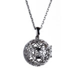 Pandantiv Sfera Mahashakti din aur alb 14K sau 18K, 4.20 g, cu 4+1 diamante G Color, claritate VS/SI1 (~0.097 ct). Simbol al energiei feminine primordiale.