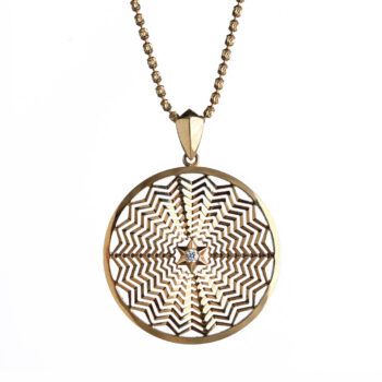Pandantiv Shiva Medium din aur 14K sau 18K, 7.06 g, cu diamant natural de 0.04 ct. Bijuterie de lux din aur și simbol sacru al transformării divine.